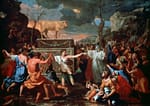 zdroj: https://www.britannica.com/topic/golden-calfAdoration-of-the-Golden-Calf-canvas-Nicolas-1634